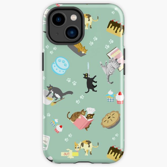 Protective iPhone Case Cats Baking Cakes And Other Sweets Kitchen Pastry Baker Pattern Shield IP13/14 Magnetic MagSafe Compatible