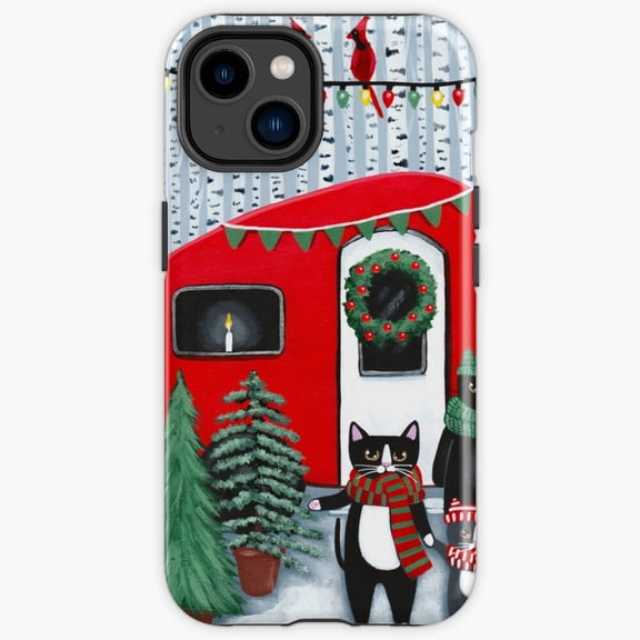 Protective iPhone Case Cats Picking Out The Winter Tree Mischievous Feline Chaos Phone Case IP13/14 Magnetic MagSafe Compatible