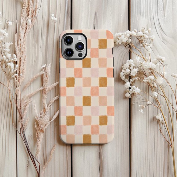 Protective iPhone Case Checkered Protective Cell Phone Case Cover IP16 Magnetic MagSafe Compatible