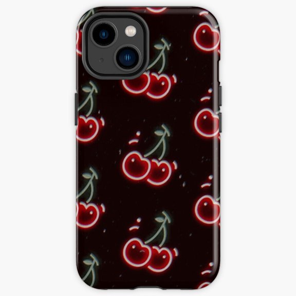 Protective iPhone Case Cherries Repeated Pattern Red Fruit Sweet Dessert Summer Shield IP15 Magnetic MagSafe Compatible