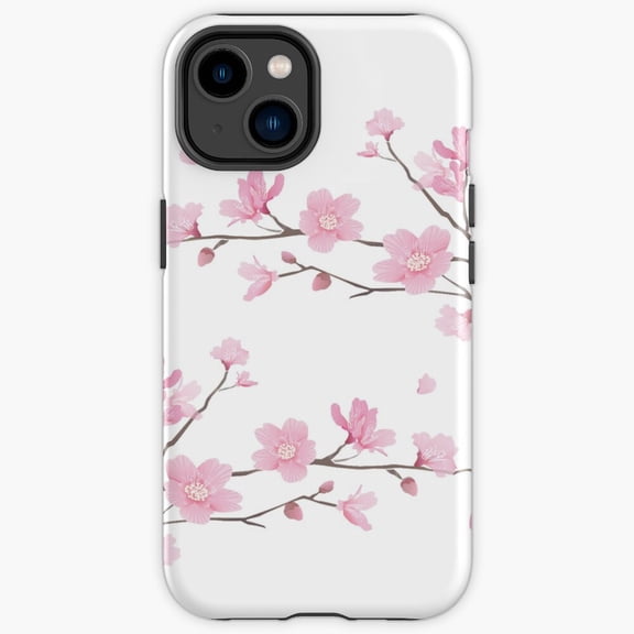 Protective iPhone Case Cherry Blossom Flower Plant Transparent Background Sakura Heavy Duty Shockproof Hard Shell IP16 Magnetic MagSafe Compatible