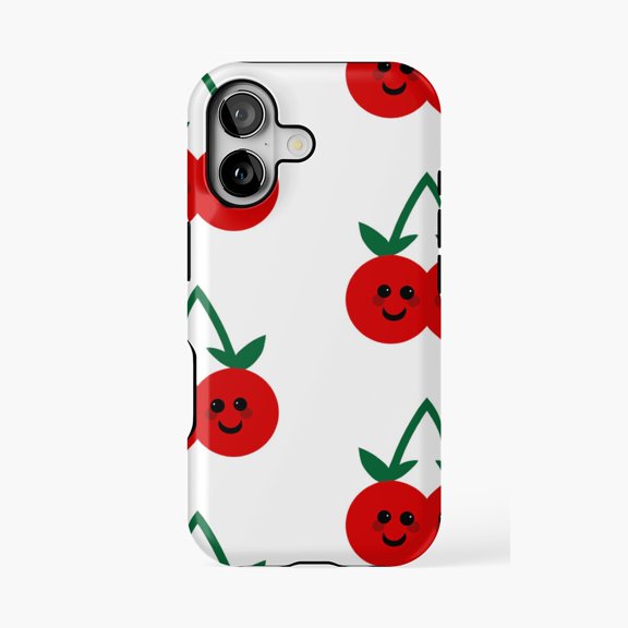 Protective iPhone Case Cherry Number Design Phone Case IP15 Magnetic MagSafe Compatible