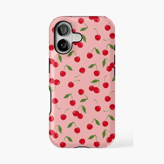 Protective iPhone Case Cherry Pattern Variation Phone Case IP15 Magnetic MagSafe Compatible