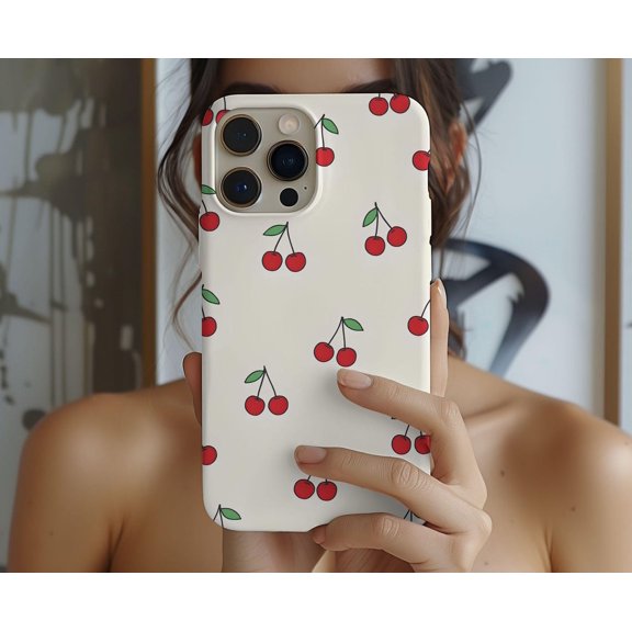 Protective iPhone Case Cherry Phone Case Fruit Design Tough Cover Version IP13/14 Magnetic MagSafe Compatible