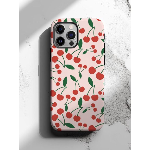 Protective iPhone Case Cherry Phone Case with Cute Fruit Pattern Shield IP13/14 Magnetic MagSafe Compatible