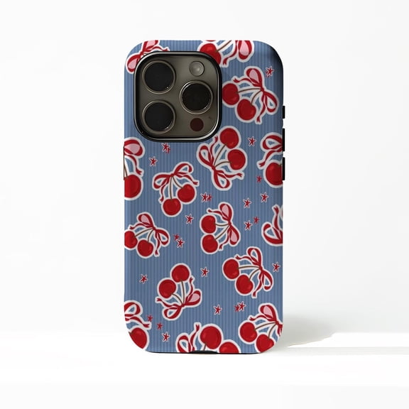 Protective iPhone Case Cherry Protective Cell Phone Case Cute Fruits Cover IP16 Magnetic MagSafe Compatible