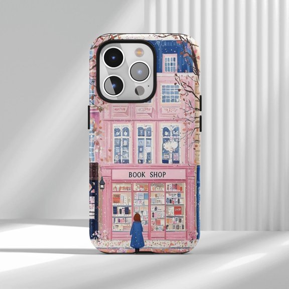Protective iPhone Case Chic Bookshop Cell Phone Case Bookish Merch Girly Book Cover IP15 Magnetic MagSafe Compatible