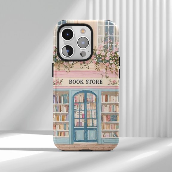 Protective iPhone Case Chic Coquette Bookstore Cell Phone Case Bookish Merch Girly Book Style 2 IP16 Magnetic MagSafe Compatible
