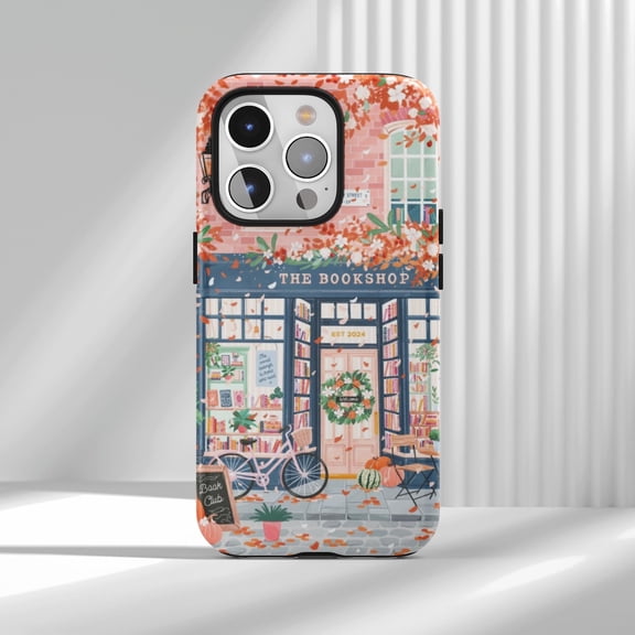 Protective iPhone Case Chic Coquette Bookstore Cell Phone Case Girly Book Reader Cover IP13/14 Magnetic MagSafe Compatible