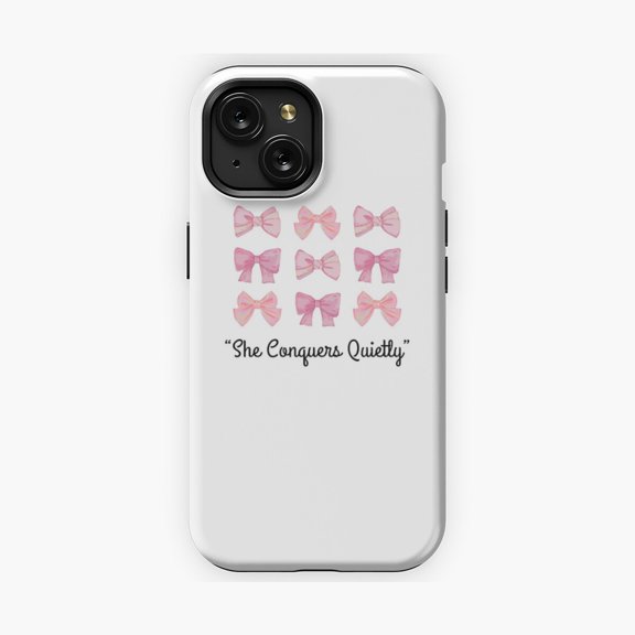 Protective iPhone Case Chic Coquette Bow Feminine Style Phone Case Elegant Design Fashionable Accessory IP15 Magnetic MagSafe Compatible