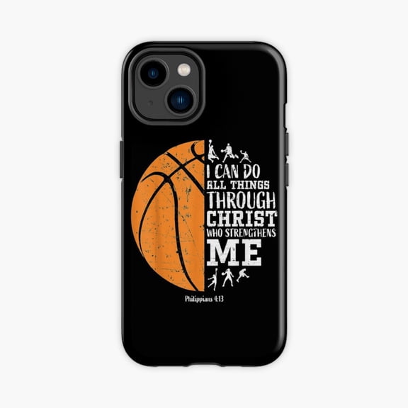 Protective iPhone Case Christian Basketball Philippians Verse Phone Case IP13/14 Magnetic MagSafe Compatible
