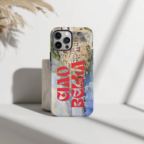 Protective iPhone Case Ciao Bella Phone Case Italy Summer Travel Vacation Style IP13/14 Magnetic MagSafe Compatible