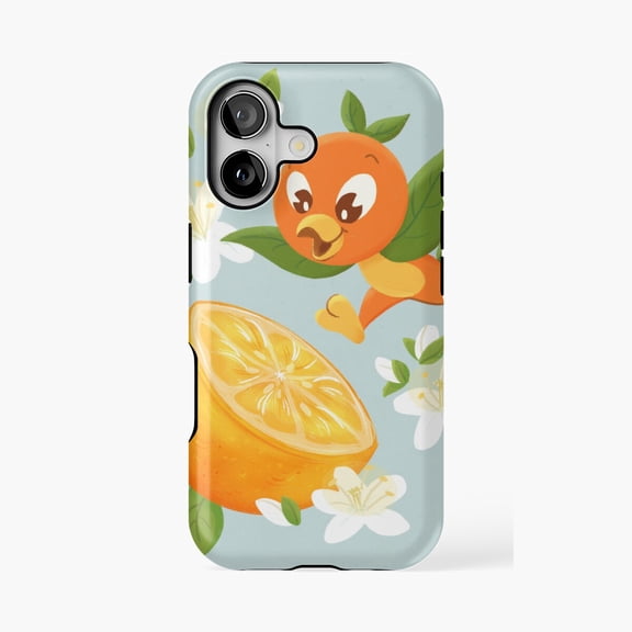 Protective iPhone Case Citrus Orange Bird Design Phone Case IP15 Magnetic MagSafe Compatible