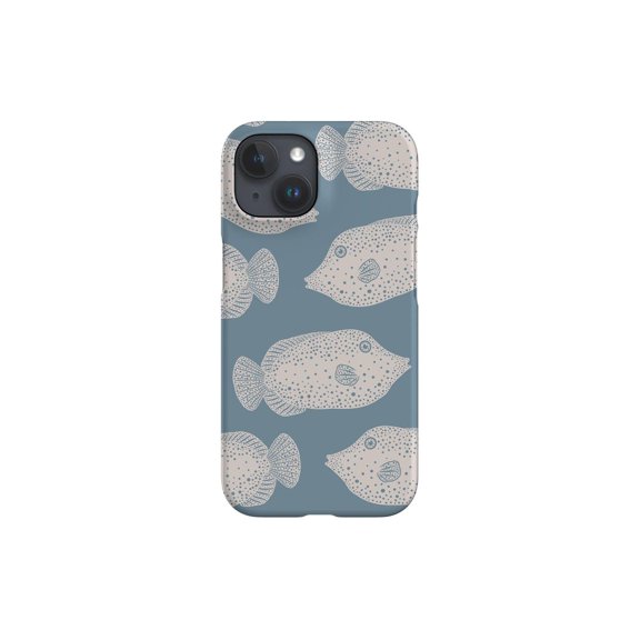 Protective iPhone Case Clown Fish Scatter Dusty Blue Coral Reef Life Pattern Shield IP13/14 Magnetic MagSafe Compatible