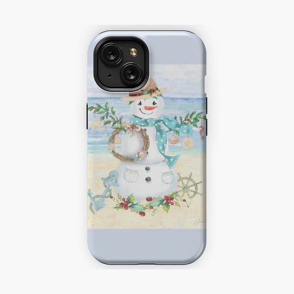 Protective iPhone Case Coastal Christmas Festive Seaside Phone Case IP13/14 Magnetic MagSafe Compatible