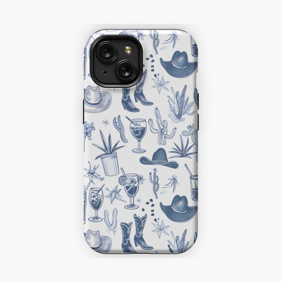 Protective iPhone Case Coastal Cowgirl Blueprint Western Beach Phone Case IP13 Pro Magnetic MagSafe Compatible