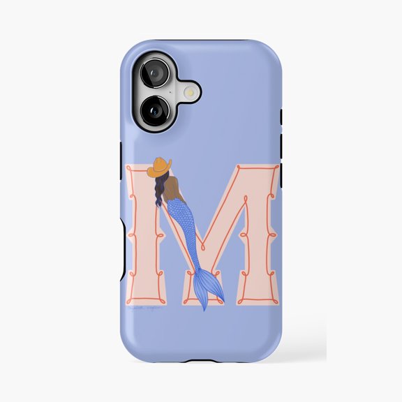 Protective iPhone Case Coastal Cowgirl Mermaid Letter M Phone Case IP13/14 Magnetic MagSafe Compatible