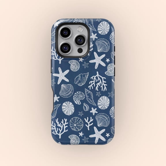 Protective iPhone Case Coastal Sea Summer Beach Vacation Sand Waves Scenic Phone Case IP13/14 Magnetic MagSafe Compatible