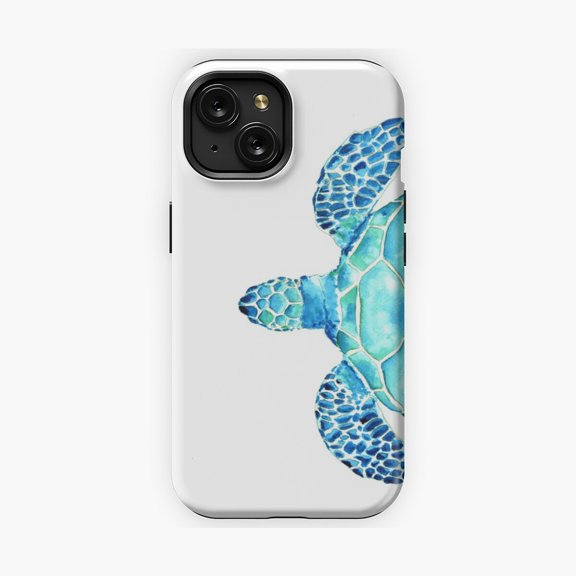 Protective iPhone Case Coastal Sea Turtle Ocean Art Phone Case IP16 Magnetic MagSafe Compatible