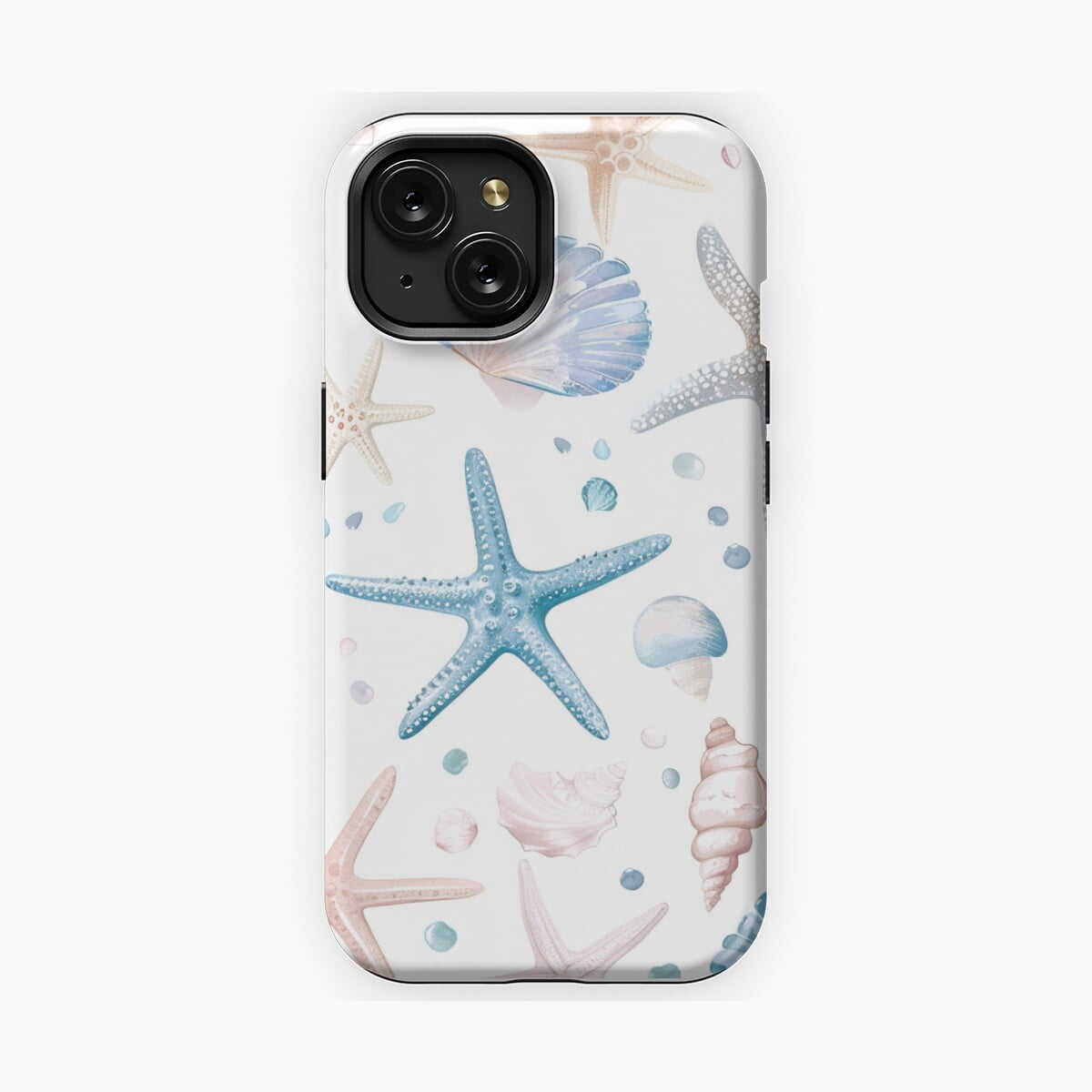 Seeshell Pattern Protective iPhone Case Coastal Seashell Pastel Color Pattern Phone Case ...