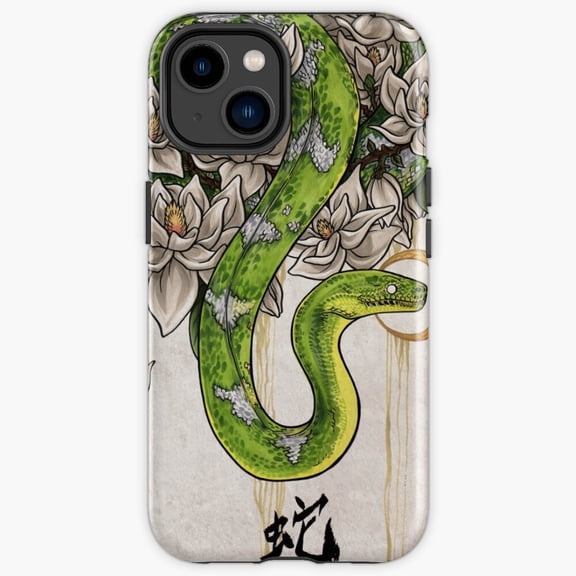 Protective iPhone Case Coiling Serpent Snake Wildlife Reptile Graphic Shield Heavy Duty Shockproof Hard Shell IP16 Magnetic MagSafe Compatible