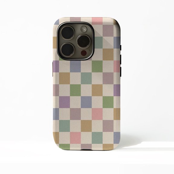 Protective iPhone Case Colored Checkerboard Protective Cell Phone Case Cover IP13/14 Magnetic MagSafe Compatible