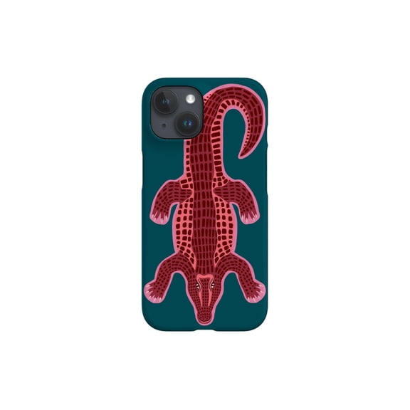 Protective iPhone Case Colorful Crocodile Teal Reptile Alligator Wild Scale Cover Variant IP13/14 Magnetic MagSafe Compatible
