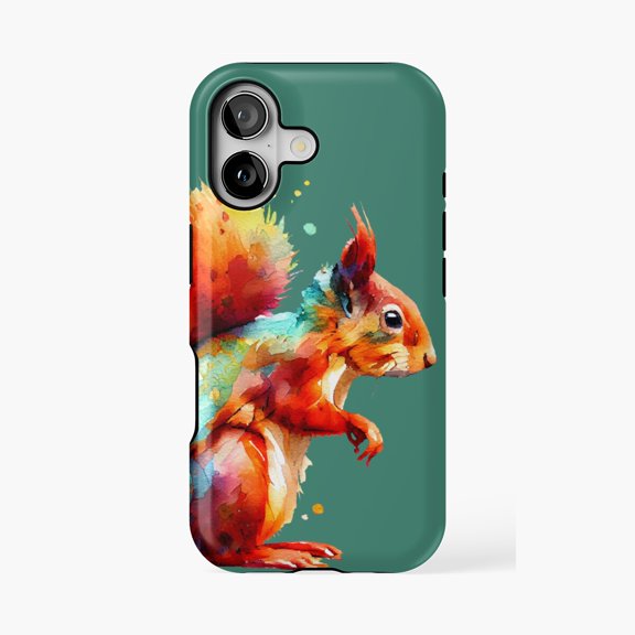 Protective iPhone Case Colorful Squirrel Art Design Phone Case IP13/14 Magnetic MagSafe Compatible