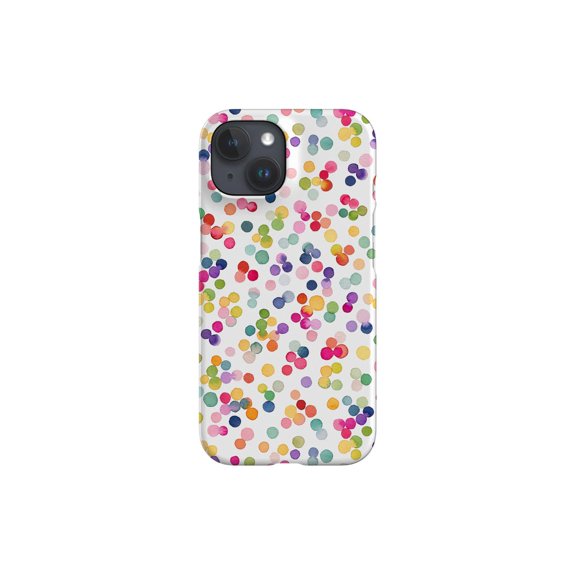 Protective iPhone Case Confetti Dots Vibrant Multi Color Celebration Glitter Grid Cover IP13/14 Magnetic MagSafe Compatible