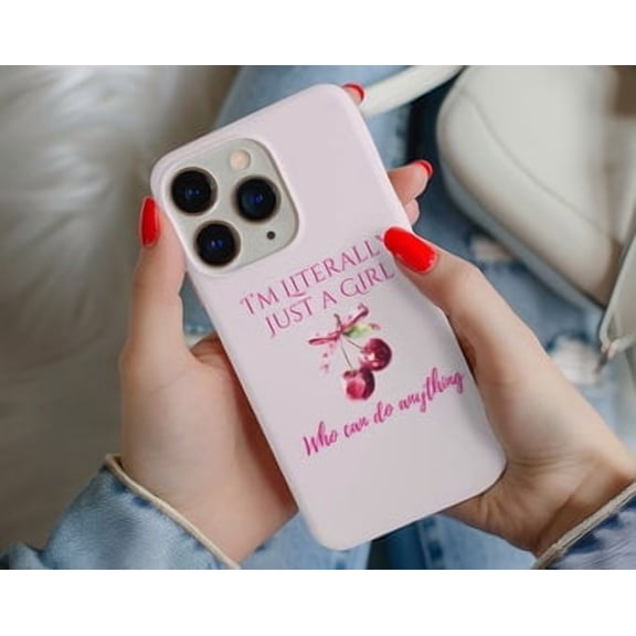 Protective iPhone Case Coquette Cherry Phone Case Girly Ribbons Fruit Balletcore Aesthetic IP16 Magnetic MagSafe Compatible