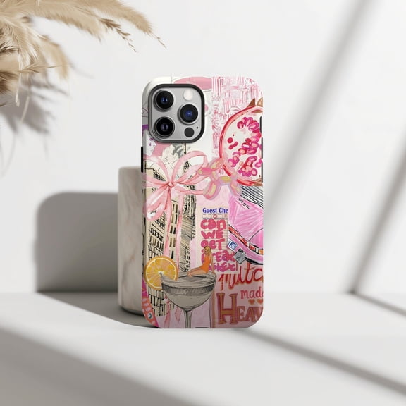 Protective iPhone Case Coquette Collage Phone Case Fun Preppy Design IP13/14 Magnetic MagSafe Compatible