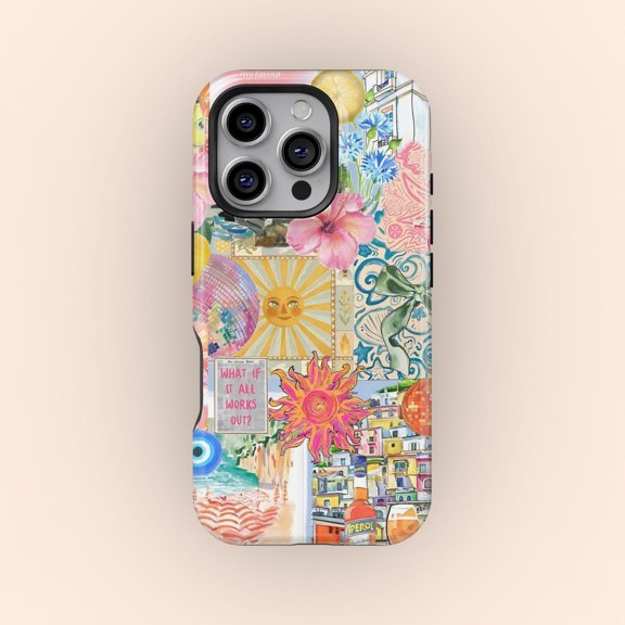 Protective iPhone Case Coquette Italian Coast Collage Variant Coastal Italy Vacation Shield IP16 Magnetic MagSafe Compatible