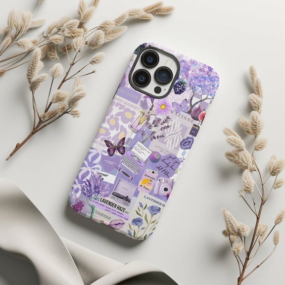 Protective iPhone Case Coquette Lavender Haze Collage Phone Case Preppy Lavender Aesthetic Cover IP13/14 Magnetic MagSafe Compatible