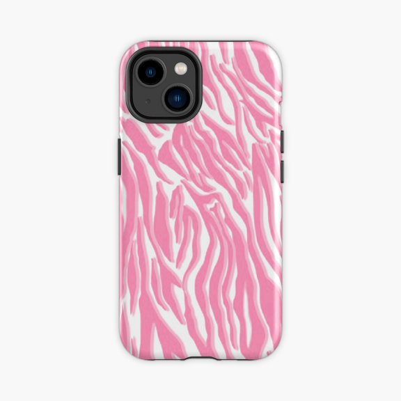 Protective iPhone Case Coral Zebra Pattern Phone Case IP15 Magnetic MagSafe Compatible