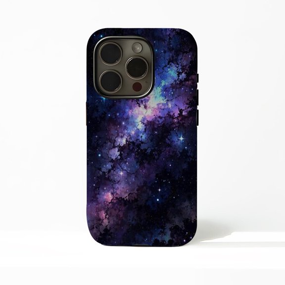 Protective iPhone Case Cosmic Protective Cell Phone Case Vibrant Starry Nebula Cover IP15 Magnetic MagSafe Compatible