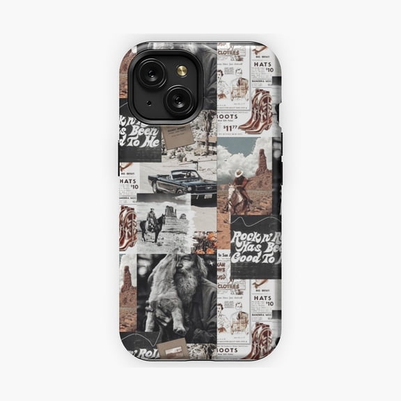 Protective iPhone Case Country Art Phone Case with Rustic Western Style Graphic Design IP16 Magnetic MagSafe Compatible