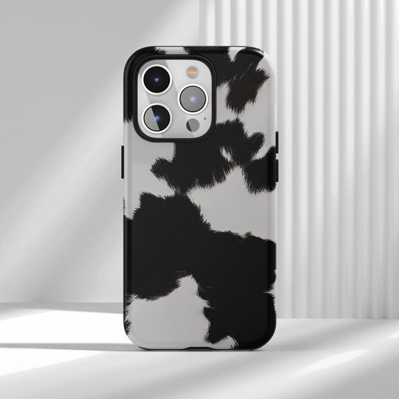 Protective iPhone Case Cow Print Cell Phone Case Animal Pattern Design Trendy Nature Girl Cover IP16 Magnetic MagSafe Compatible