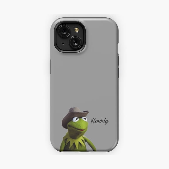 Protective iPhone Case Cowboy Howdy Reaction Sticker Phone Case with Fun Graphic IP15 Magnetic MagSafe Compatible