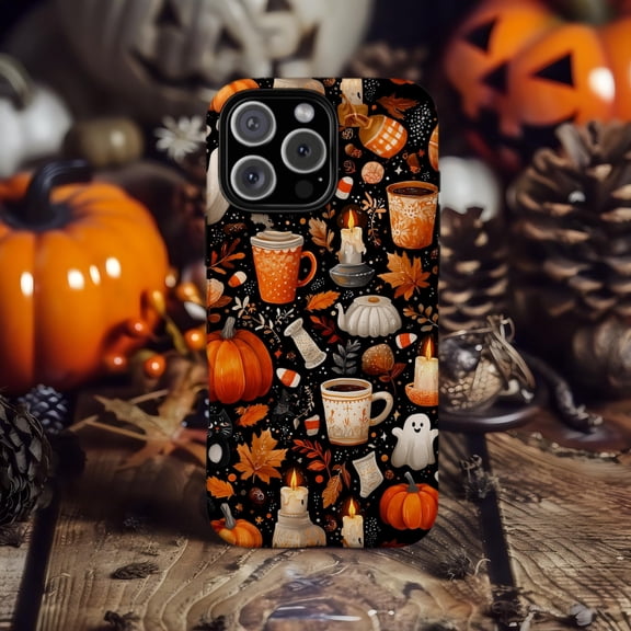 Protective iPhone Case Cozy Autumn Aesthetic Pumpkin Fall Art Warm Tone Cover IP13/14 Magnetic MagSafe Compatible