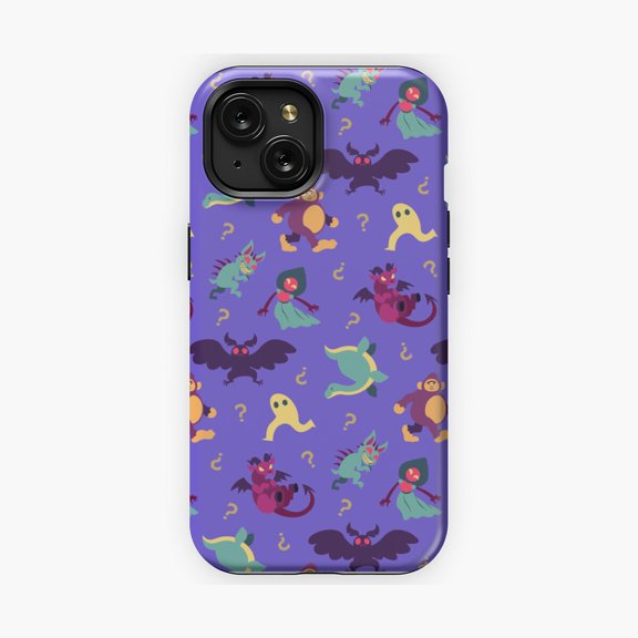 Protective iPhone Case Cryptid Friends Fantasy Creature Artwork Phone Case IP16 Magnetic MagSafe Compatible