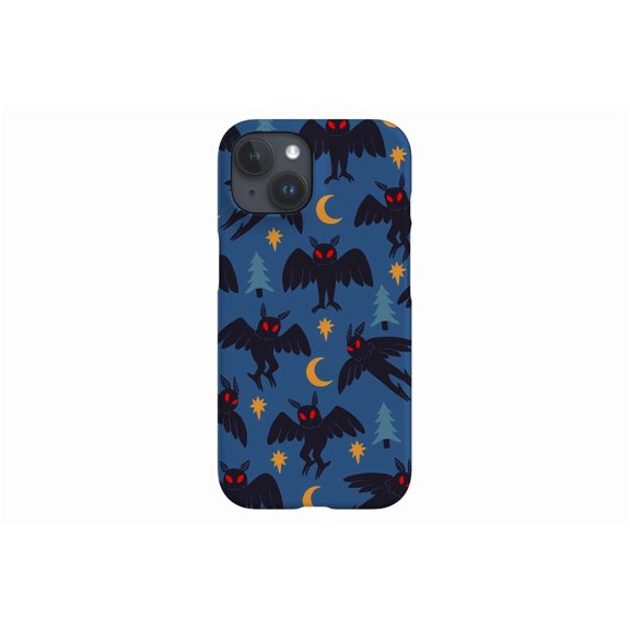 Protective iPhone Case Cryptid Mascot Scatter Folklore Winged Creature Blue Pattern Shield IP13/14 Magnetic MagSafe Compatible