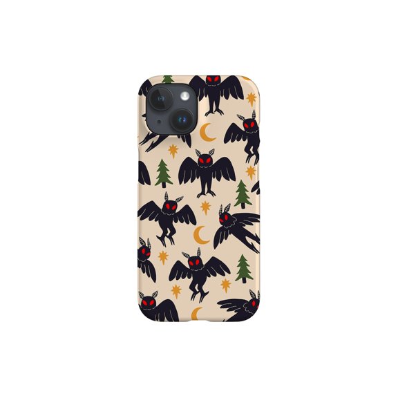 Protective iPhone Case Cryptid Mascot Scatter Folklore Winged Creature Silhouette Pattern Shield IP13/14 Magnetic MagSafe Compatible