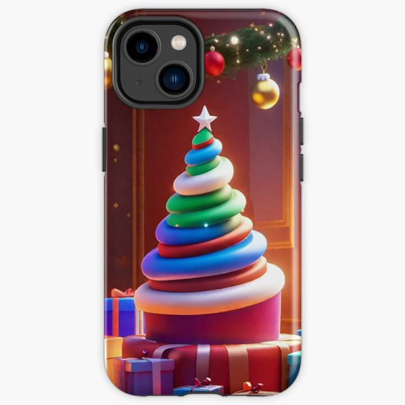 Protective iPhone Case Cupcake Tree Whimsical Sweet Dessert Baker Pattern Shield IP13/14 Magnetic MagSafe Compatible