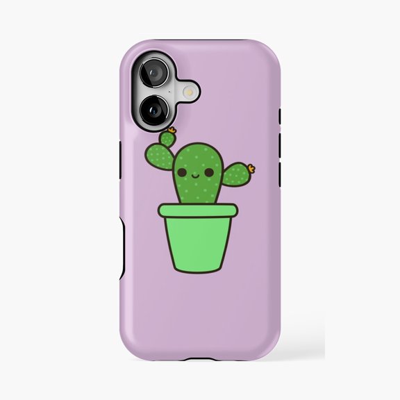 Protective iPhone Case Cute Cactus In Green Pot Botanical Design Phone Case IP13/14 Magnetic MagSafe Compatible
