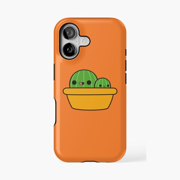 Protective iPhone Case Cute Cactus In Yellow Pot Botanical Design Phone Case IP13/14 Magnetic MagSafe Compatible