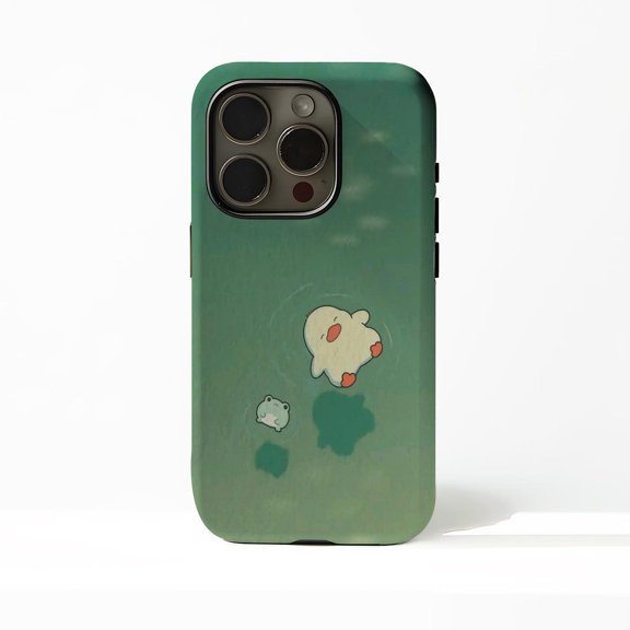 Protective iPhone Case Cute Cartoon Yellow Duck Green Protective Cell Phone Case Cover IP16 Magnetic MagSafe Compatible