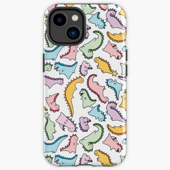 Protective iPhone Case Cute Dino Explosion Colorful Prehistoric Baby Reptile Pattern Shield IP16 Magnetic MagSafe Compatible