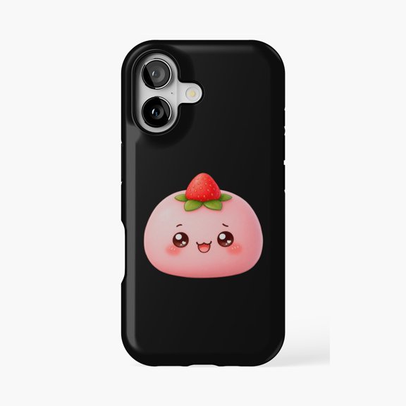 Protective iPhone Case Cute Strawberry Mochi Kawaii Character Phone Case IP13/14 Magnetic MagSafe Compatible