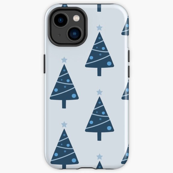Protective iPhone Case Cute Winter Tree Pattern Seamless Graphic Cover IP15 Magnetic MagSafe Compatible
