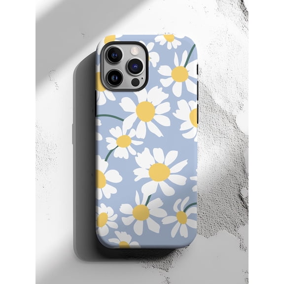 Protective iPhone Case Daisy Retro Phone Case Spring Flowers Aesthetic Design IP16 Magnetic MagSafe Compatible